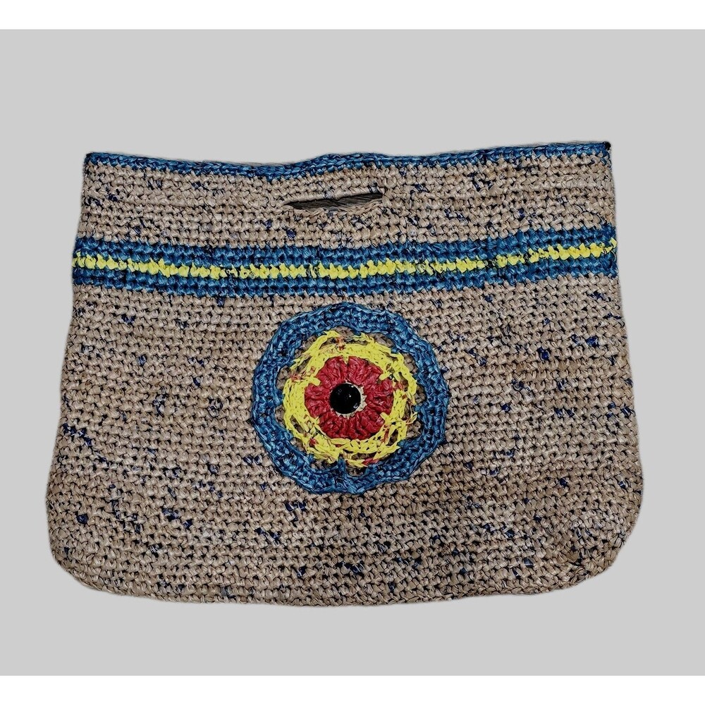 Large Plarn Woven Tote Bag Handmade Unique EccoFriendly Beach Bag
